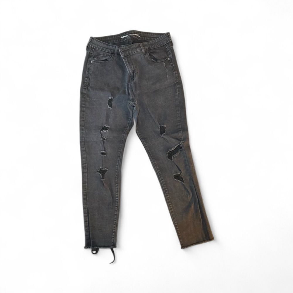 Women's Old Navy Rockstar Black Distressed Skinny Denim